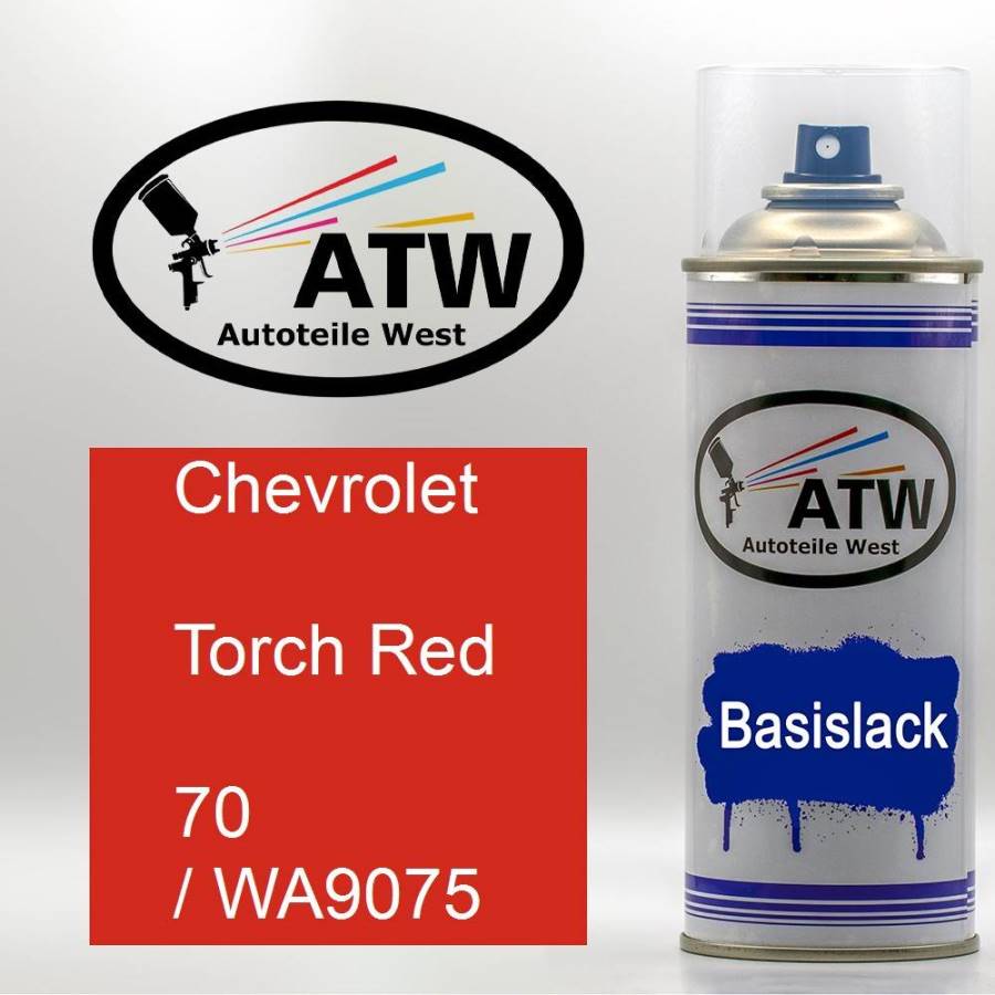 Chevrolet, Torch Red, 70 / WA9075: 400ml Sprühdose, von ATW Autoteile West.